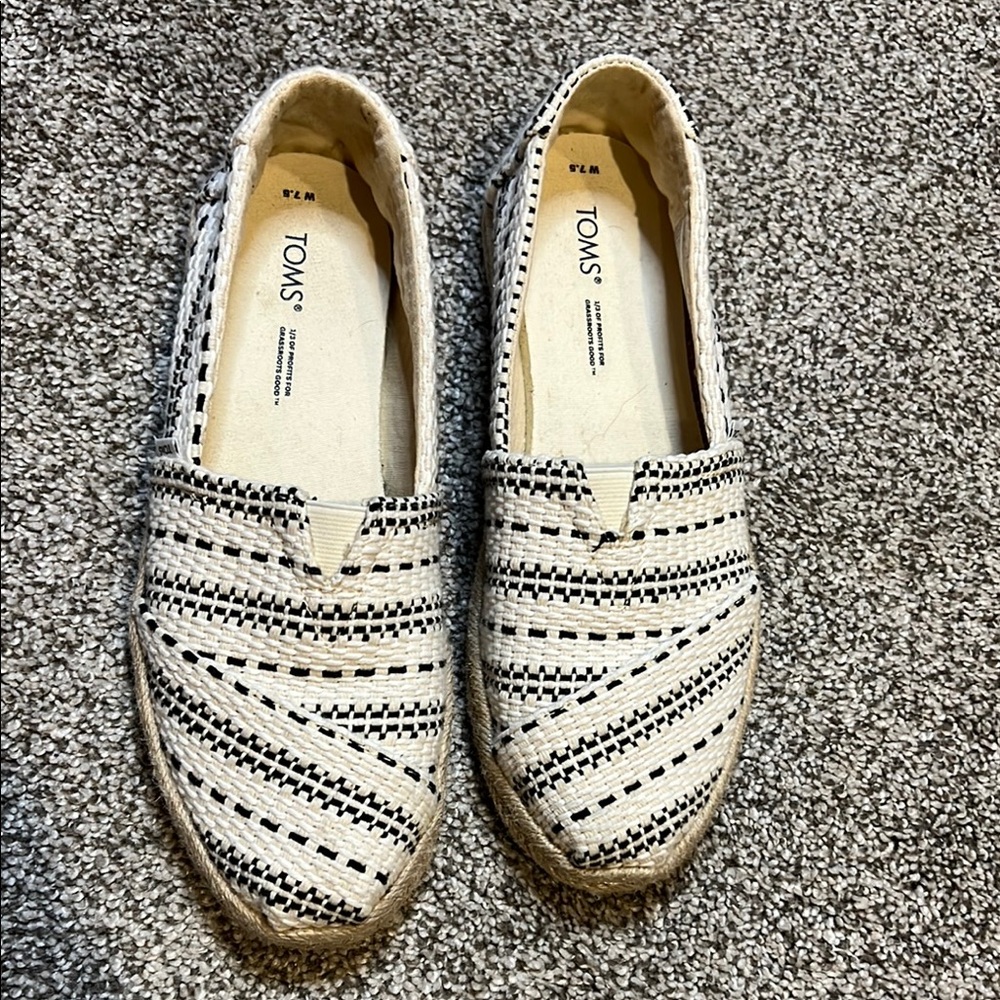 Toms Alpargata Slip on Rope Shoes Size W 7.5